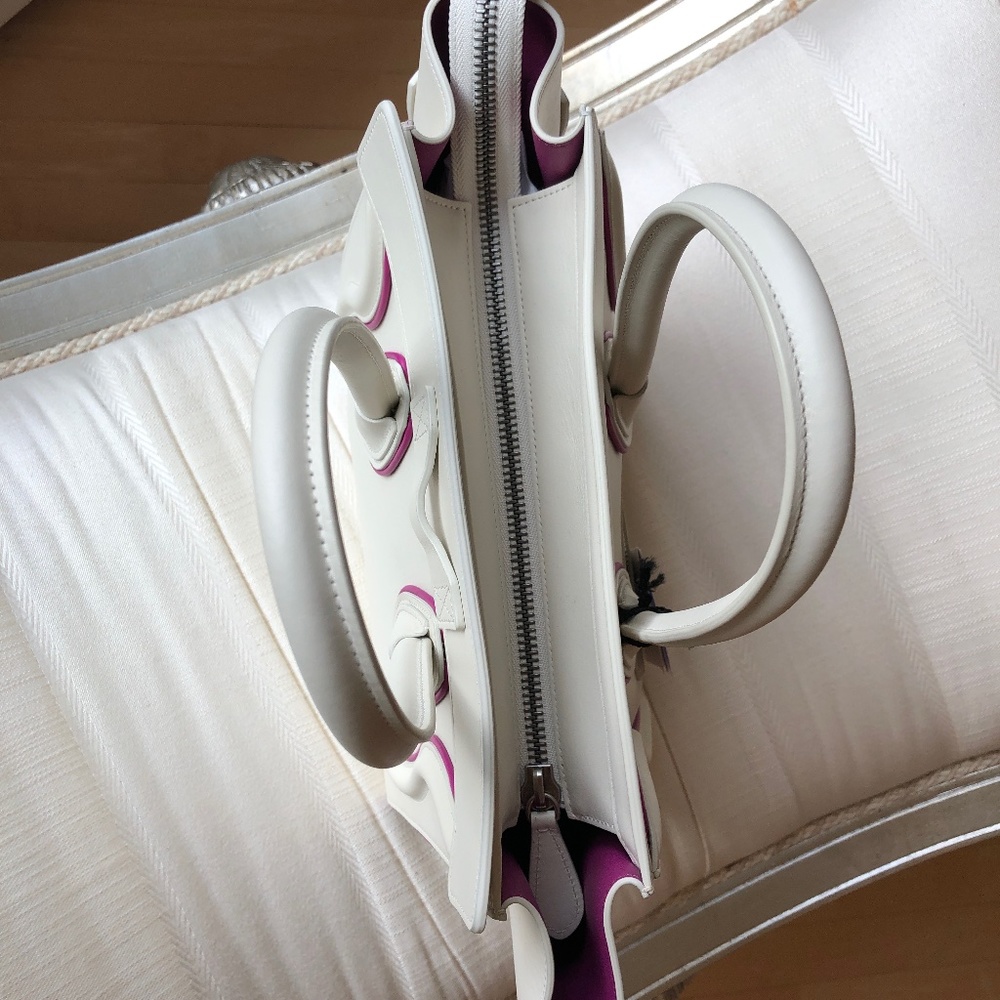 ❗️SOLD❗️Celine White/Magenta Micro Luggage Tote - Picture 7 of 16